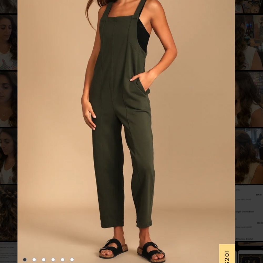 Brand New, with Tags Olive Square Neck Jumpsuit - Picture 1 of 2